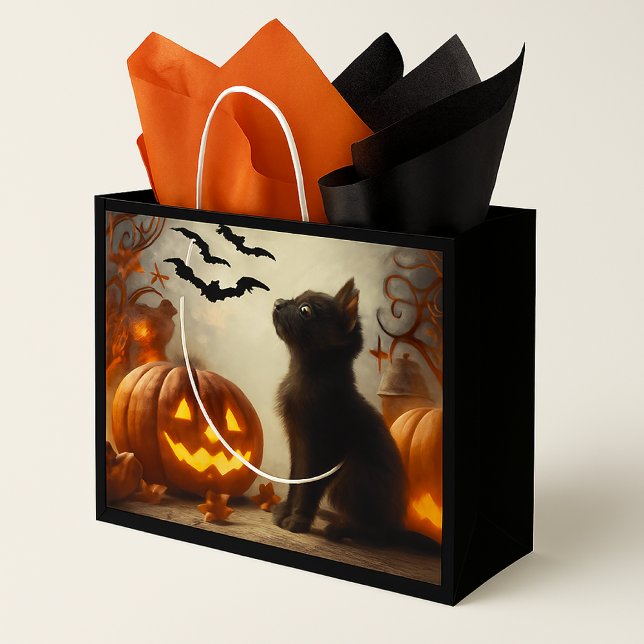 Sac cadeau Chat Noir Halloween Cute (Créateur téléchargé)