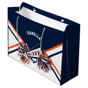 Sac Cadeau Cheerleaders - Bleu foncé, orange, blanc - Grand
