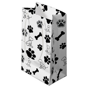 Sac cadeau chien noir et blanc