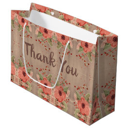 Sac cadeau classique en Merci de fleurs rouges