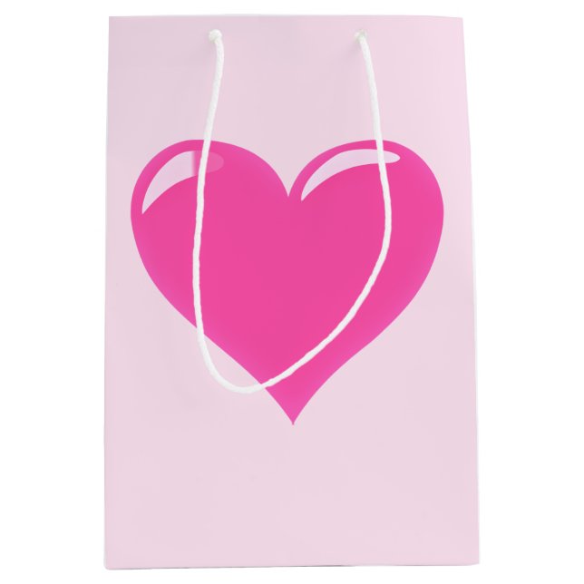 Sac cadeau Coeur Rose - Personnalisable (Devant)