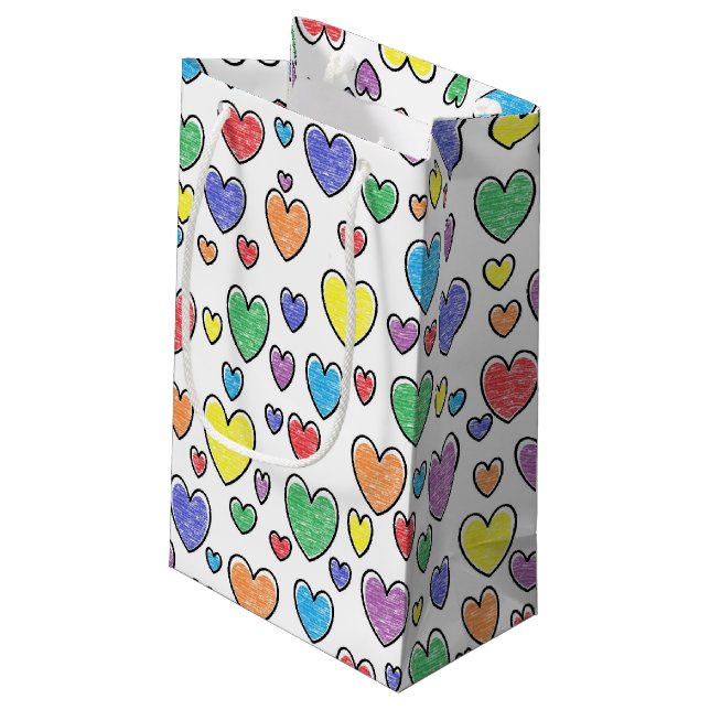 Sac cadeau Coeurs colorés (Dos Angle)