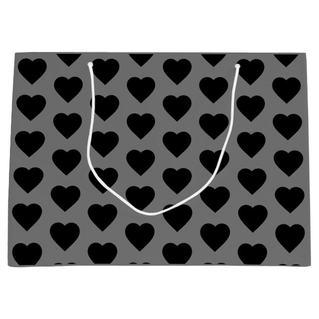 Sac cadeau Coeurs noirs (Devant)