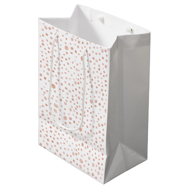 Sac cadeau Coral Confetti Aquarelle Points (Devant Angle)