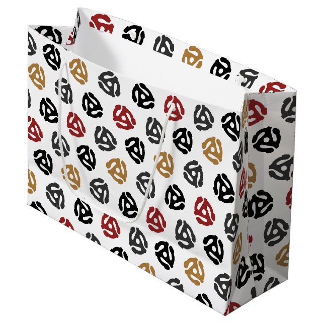 Sac cadeau d'adaptateur de disque vinyle rétro 45  (Devant Angle)