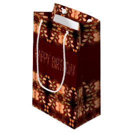 Sac cadeau d'anniversaire à motif de fleurs orange