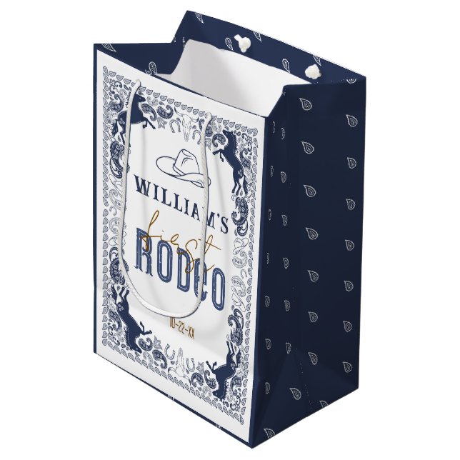 Sac cadeau d'anniversaire bleu marine Premier Rodé (Devant Angle)