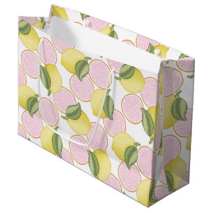 Sac cadeau d'anniversaire citron à thème rose