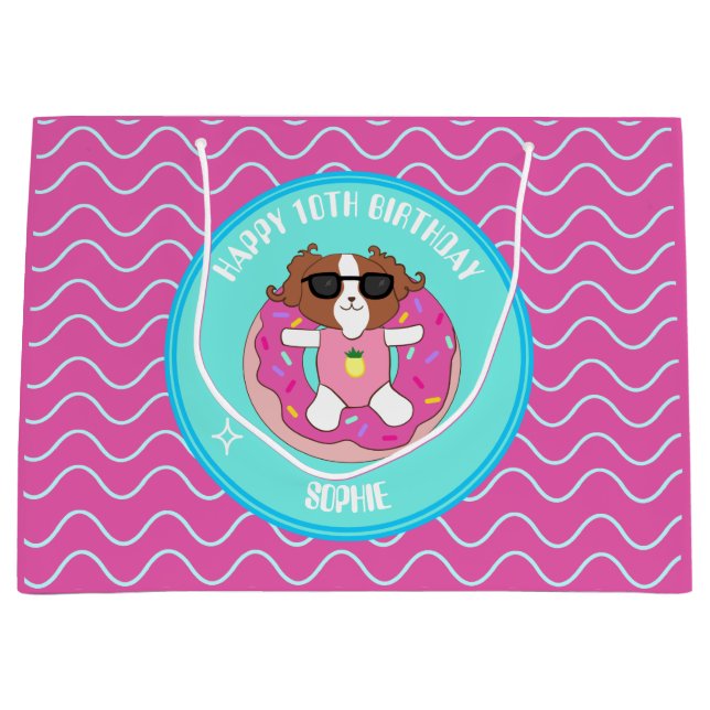 Sac cadeau d'anniversaire de la piscine de chien p (Devant)