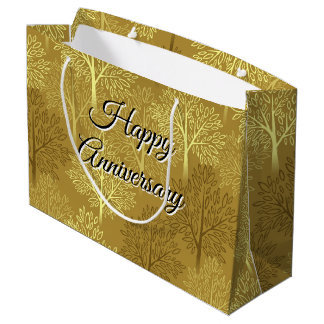 Sac cadeau d'anniversaire de mariage doré
