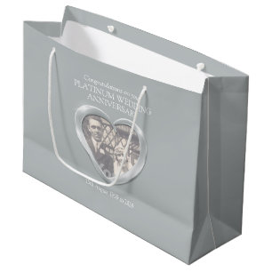 Sac cadeau d'anniversaire de mariage en platine