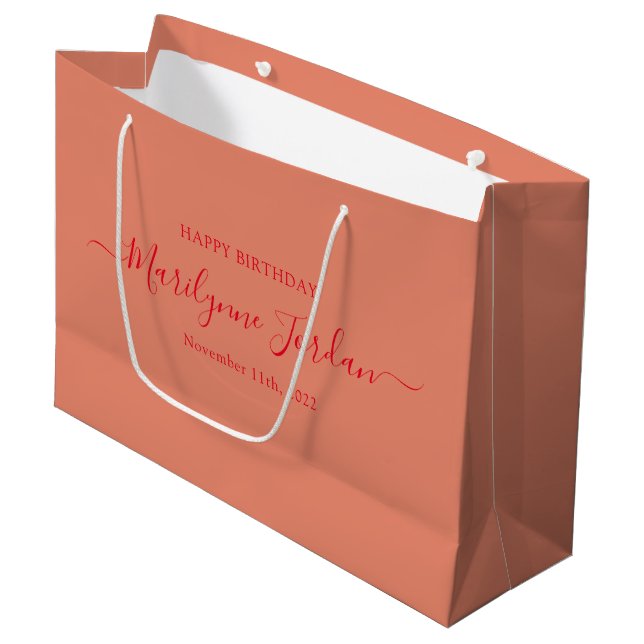 Sac cadeau d'anniversaire personnalisé (Devant Angle)