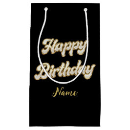 Sac cadeau d'anniversaire personnalisé Gold Elegan