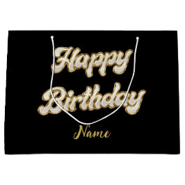 Sac cadeau d'anniversaire personnalisé Gold Elegan