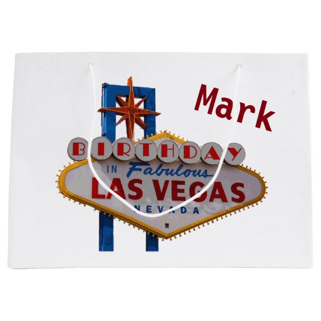 Sac cadeau d'anniversaire personnalisé Las Vegas (Devant)