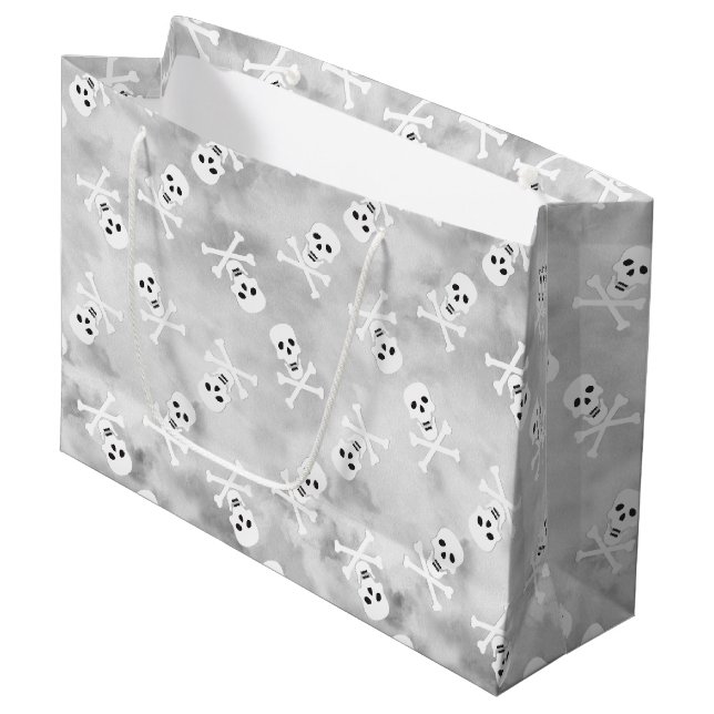 Sac cadeau d'anniversaire pour le crâne et les os (Devant Angle)