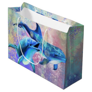 Sac cadeau dauphin couple heureux amour