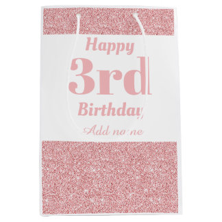 Sac cadeau de 3e anniversaire élégant et personnal