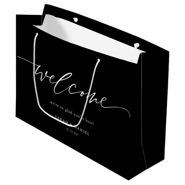 Sac cadeau de bienvenue pour Mariage de calligraph (Devant Angle)