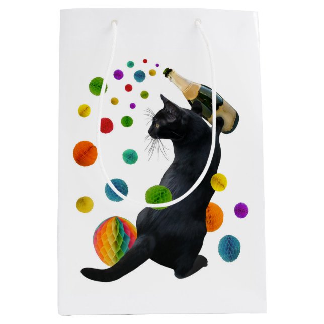 Sac cadeau de chat de la partie noire (Devant)