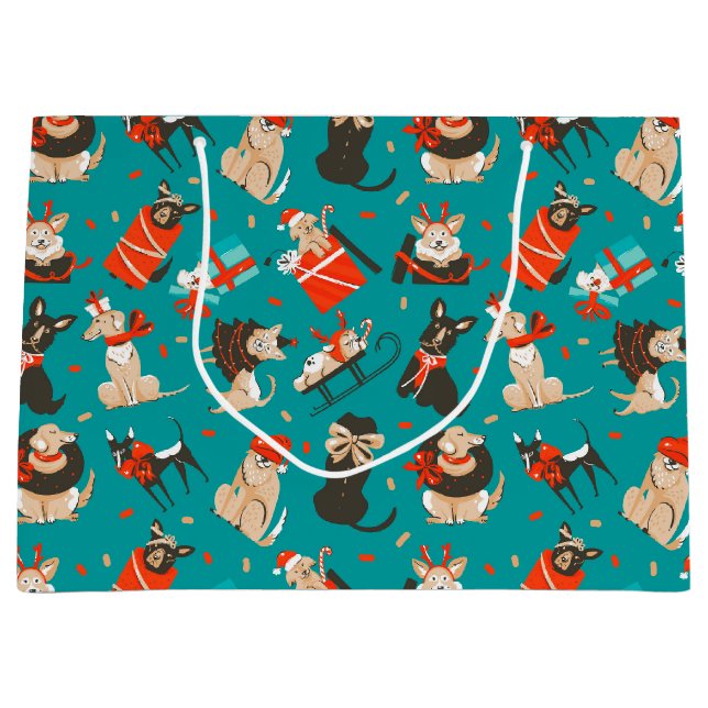 Sac cadeau de Chiens de Noël (Devant)