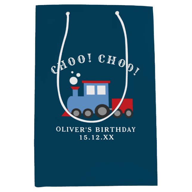 Sac cadeau de fête d'anniversaire du train (Devant)