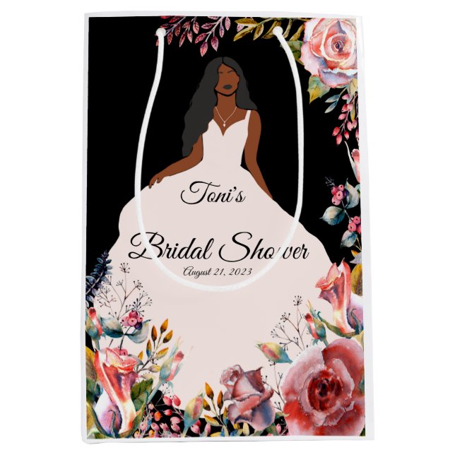 Sac cadeau de Fête des mariées de mariée afro-amér (Devant)