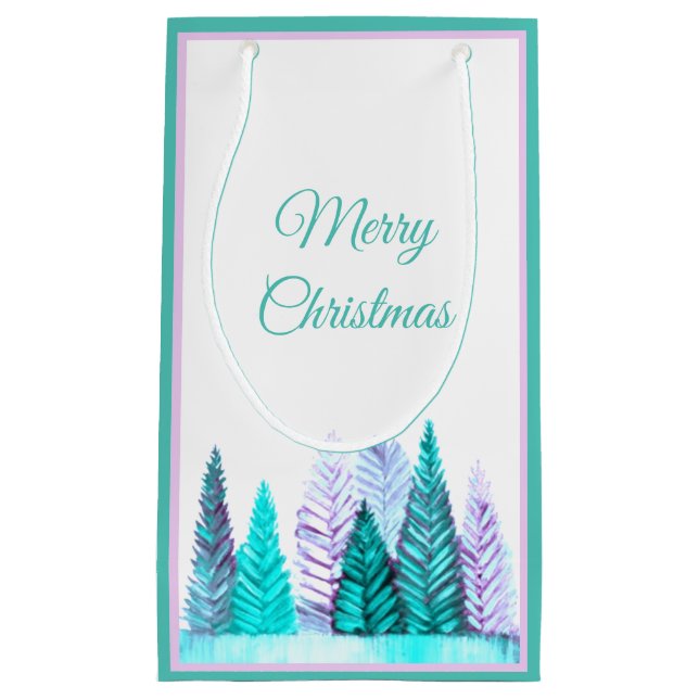 Sac cadeau de forêt (Turquoise) (Devant)