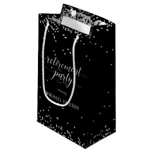 Sac cadeau de la fête de retraite Elégant Argent, 