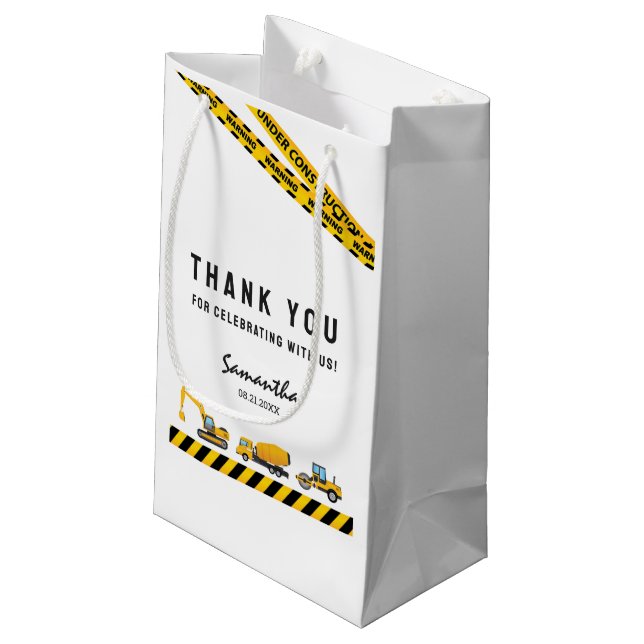 Sac cadeau de la fête de Trucks de construction mo (Dos Angle)