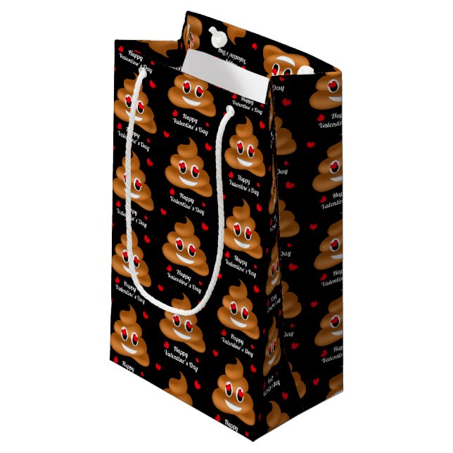 Sac cadeau de la Saint Valentin Emoji Poop de l'am (Devant Angle)