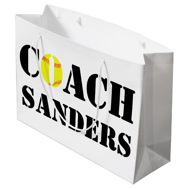 Sac cadeau de l'entraîneur de softball customisé (Dos Angle)