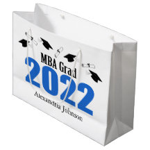 Sac cadeau de MBA Grad 2022 Graduation (Bleu)