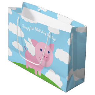 Sac cadeau de naissance pour un vol de cochon mign