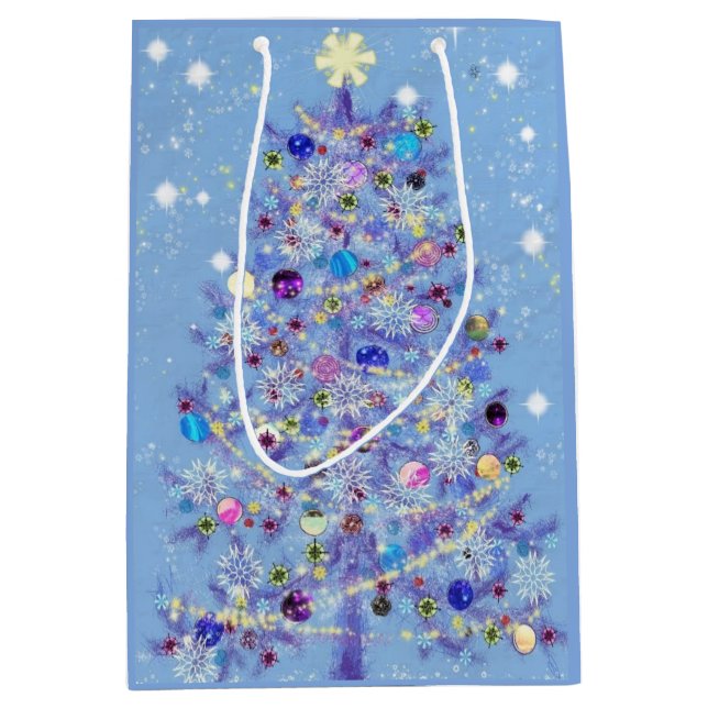 Sac cadeau de Noël avec un beau sapin de Noël (Devant)