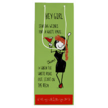Sac cadeau de Noël blanc Funky Sisterhood Vin