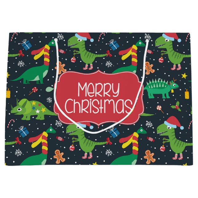 Sac cadeau de Noël Dinosaur (Devant)