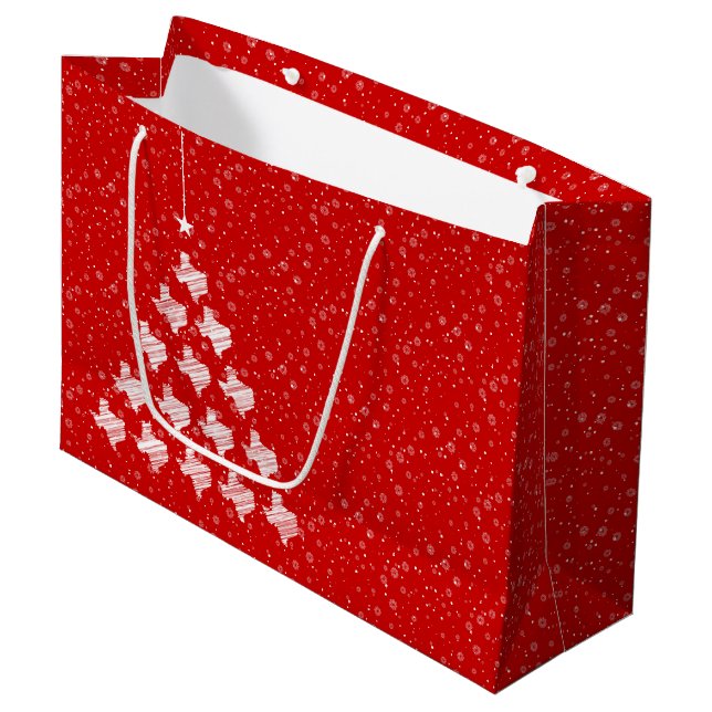 Sac cadeau de Noël en rouge Texas Scribblly (Devant Angle)