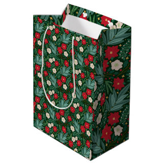 Sac cadeau de Noël Floral