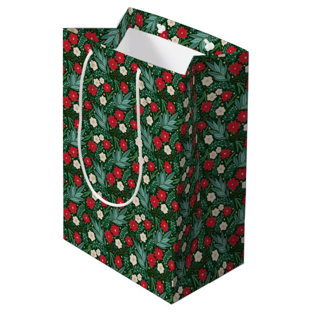 Sac cadeau de Noël Floral (Dos Angle)
