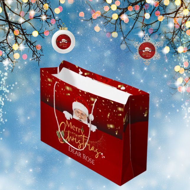 Sac cadeau de Noël Joyeux Père Noël personnalisé (Créateur téléchargé)