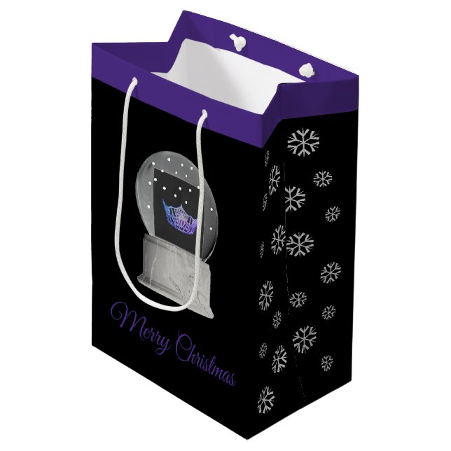 Sac cadeau de Noël Miss America Snow Globe (Devant Angle)