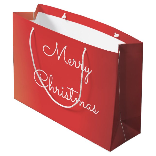 Sac cadeau de Noël moderne avec poignées (Dos Angle)