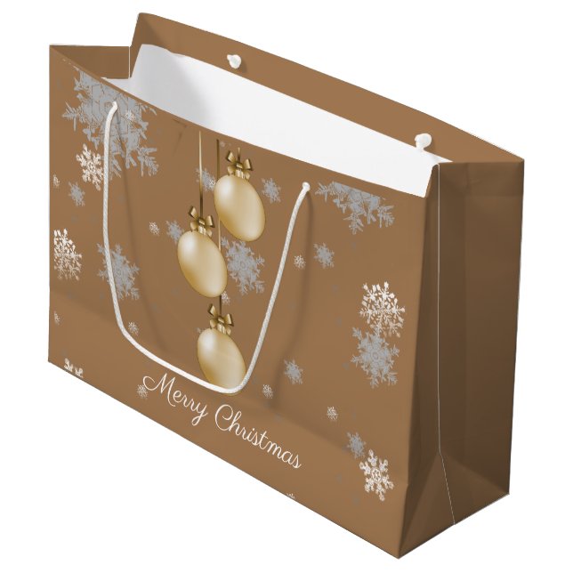 Sac cadeau de Noël or (Devant Angle)