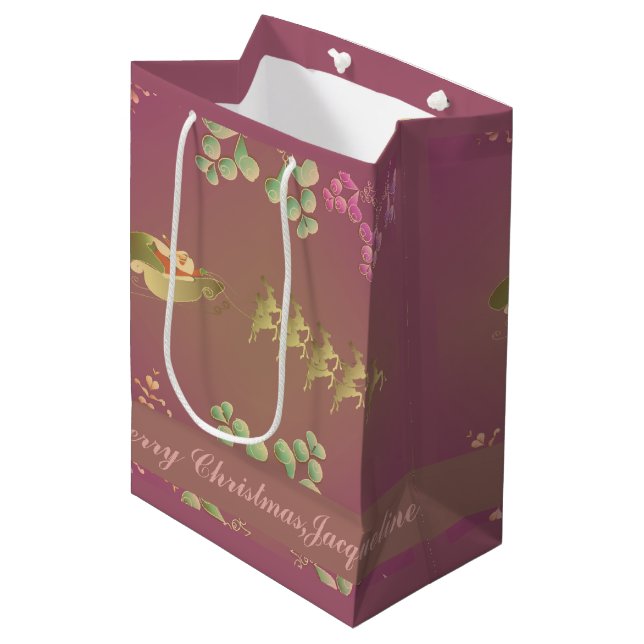 Sac cadeau de Noël Père Noël Reindeer (Devant Angle)