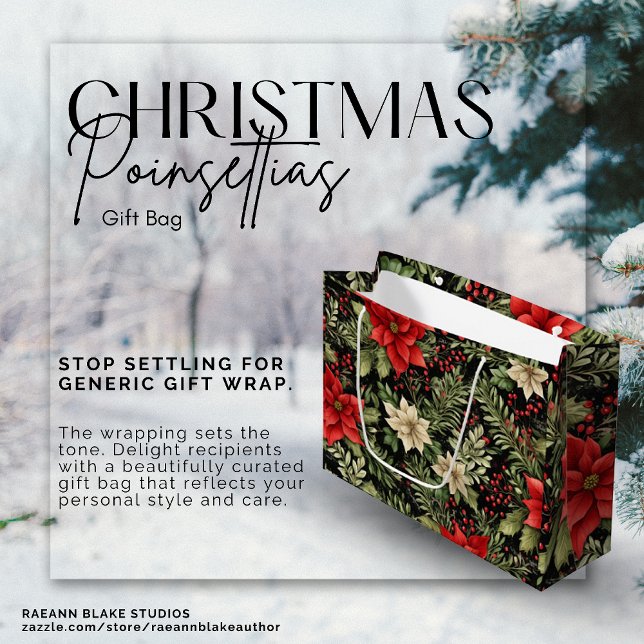 Sac cadeau de Noël Poinsettias (Créateur téléchargé)