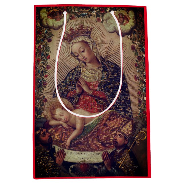 SAC CADEAU DE NOËL RENAISSANCE MADONNA ET ENFANT (Devant)