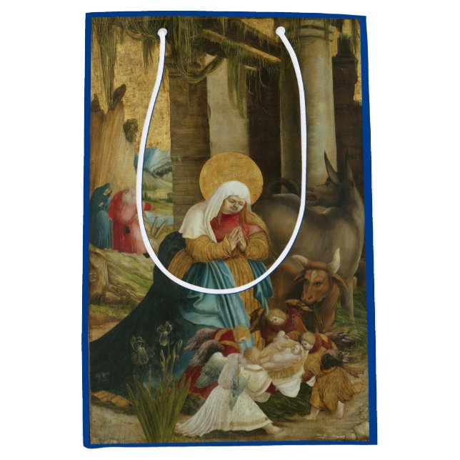 SAC CADEAU DE NOËL RENAISSANCE NATIVITÉ PEINTURE (Devant)