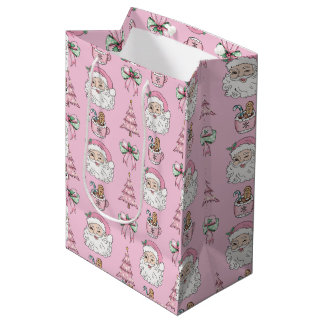 Sac cadeau de Noël rose