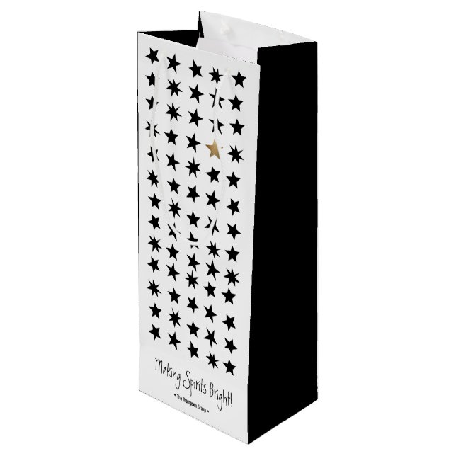 Sac cadeau de Noël scandinave à thème vin (Dos Angle)